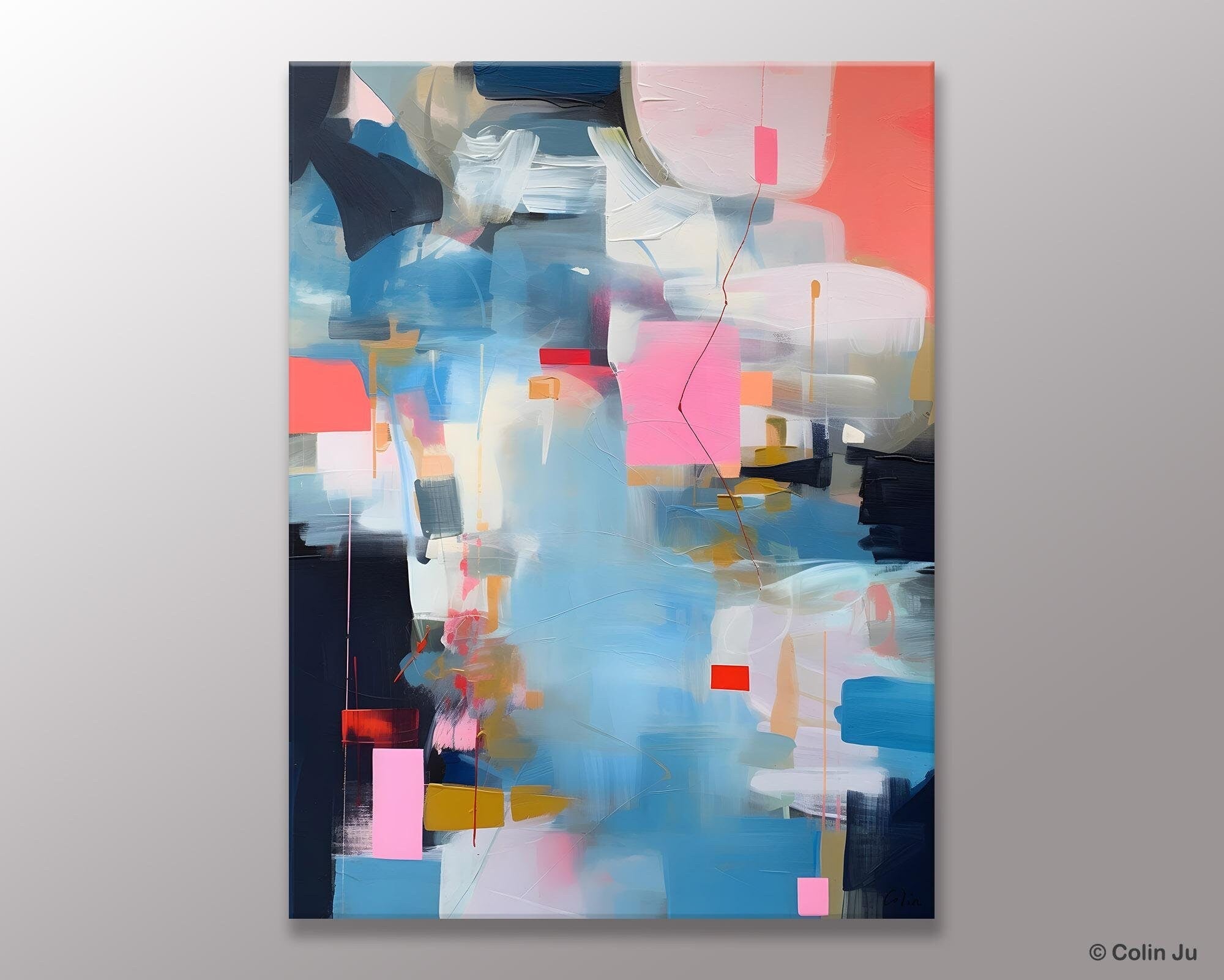 Modern Wall Paintings, Contemporary Painting on Canvas, Abstract Painting for Bedroom, Extra Large Original Acrylic Art, Buy Wall Art Online-Silvia Home Craft