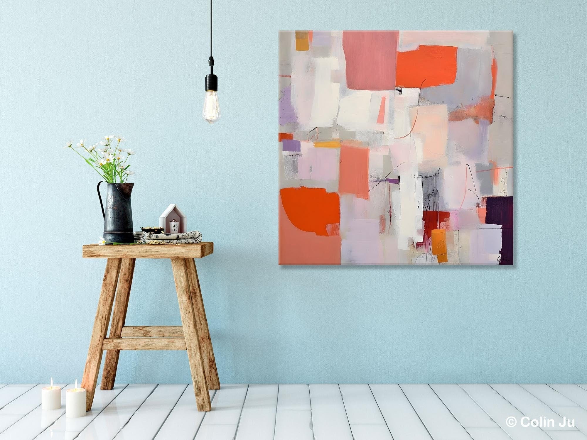 Modern Acrylic Artwork, Original Abstract Wall Art, Contemporary Canvas Art, Hand Painted Canvas Art, Large Abstract Painting for Bedroom-Silvia Home Craft