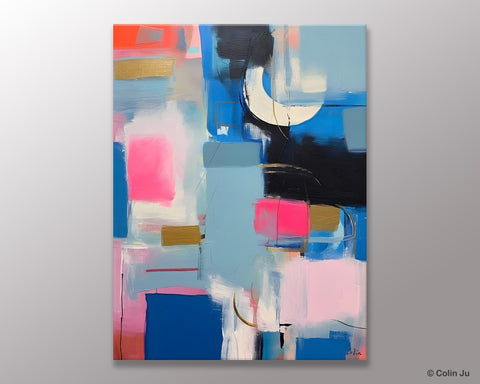 Large Painting Ideas for Living Room, Large Original Canvas Art, Contemporary Acrylic Painting on Canvas, Modern Abstract Wall Art Paintings-Silvia Home Craft