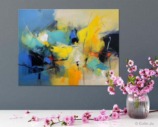 Hand Painted Canvas Art, Contemporary Acrylic Art, Oversized Canvas Paintings, Original Abstract Art, Huge Wall Art Ideas for Living Room-Silvia Home Craft