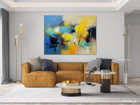 Hand Painted Canvas Art, Contemporary Acrylic Art, Oversized Canvas Paintings, Original Abstract Art, Huge Wall Art Ideas for Living Room-Silvia Home Craft