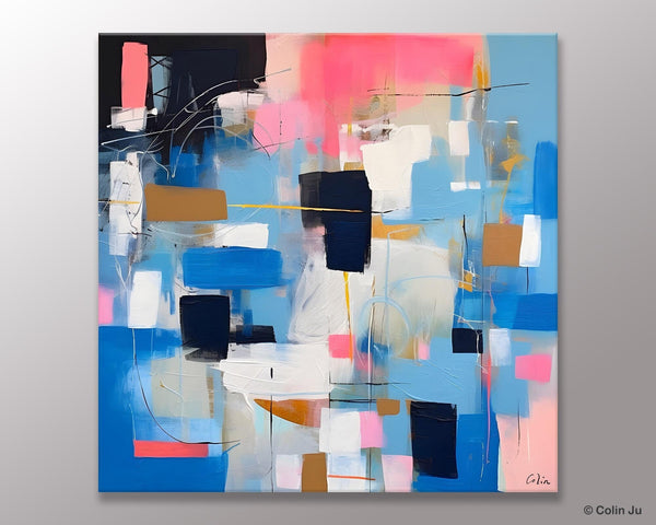 Modern Canvas Paintings, Contemporary Canvas Art, Original Modern Wall Art, Modern Acrylic Artwork, Large Abstract Painting for Dining Room-Silvia Home Craft
