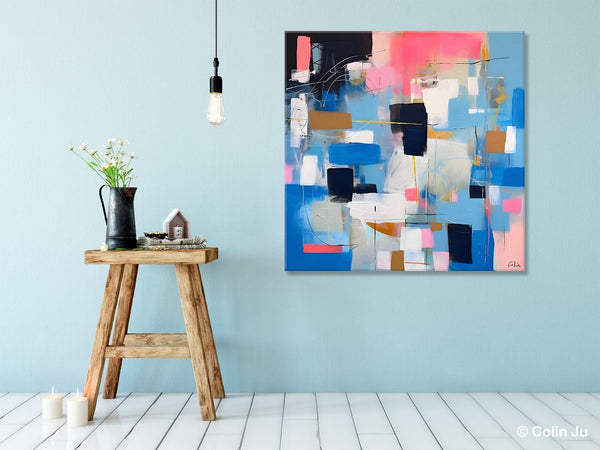 Modern Canvas Paintings, Contemporary Canvas Art, Original Modern Wall Art, Modern Acrylic Artwork, Large Abstract Painting for Dining Room-Silvia Home Craft