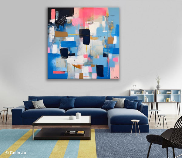 Modern Canvas Paintings, Contemporary Canvas Art, Original Modern Wall Art, Modern Acrylic Artwork, Large Abstract Painting for Dining Room-Silvia Home Craft