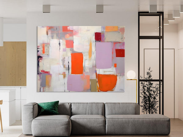 Large Wall Art Ideas for Bedroom, Hand Painted Canvas Art, Oversized Canvas Paintings, Original Abstract Art, Contemporary Acrylic Artwork-Silvia Home Craft