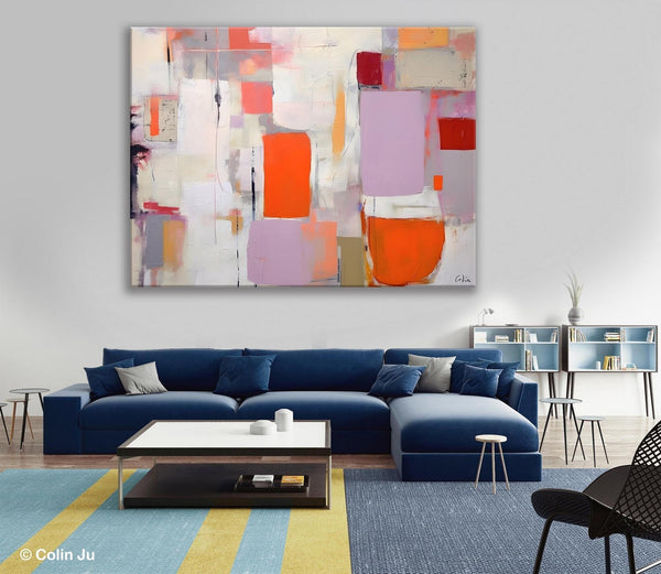 Large Wall Art Ideas for Bedroom, Hand Painted Canvas Art, Oversized Canvas Paintings, Original Abstract Art, Contemporary Acrylic Artwork-Silvia Home Craft