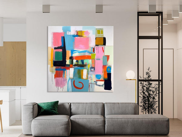 Contemporary Canvas Art, Original Modern Wall Art, Modern Canvas Paintings, Modern Acrylic Artwork, Large Abstract Painting for Dining Room-Silvia Home Craft