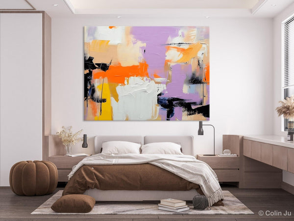 Modern Acrylic Painting on Canvas, Contemporary Wall Art Paintings, Extra Large Original Art for Dining Room, Hand Painted Canvas Artwork-Silvia Home Craft