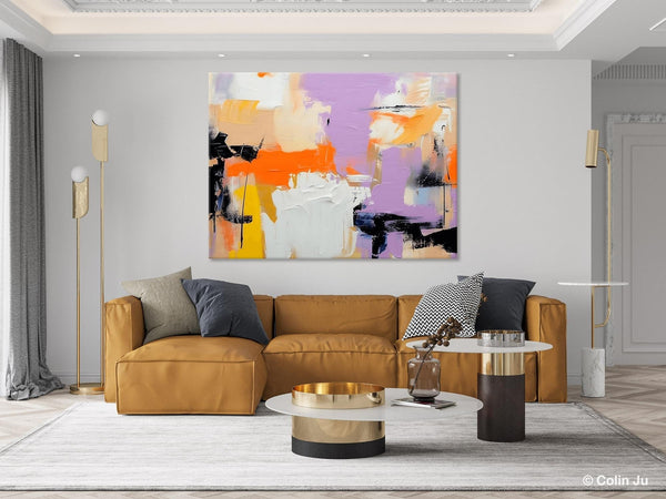 Modern Acrylic Painting on Canvas, Contemporary Wall Art Paintings, Extra Large Original Art for Dining Room, Hand Painted Canvas Artwork-Silvia Home Craft