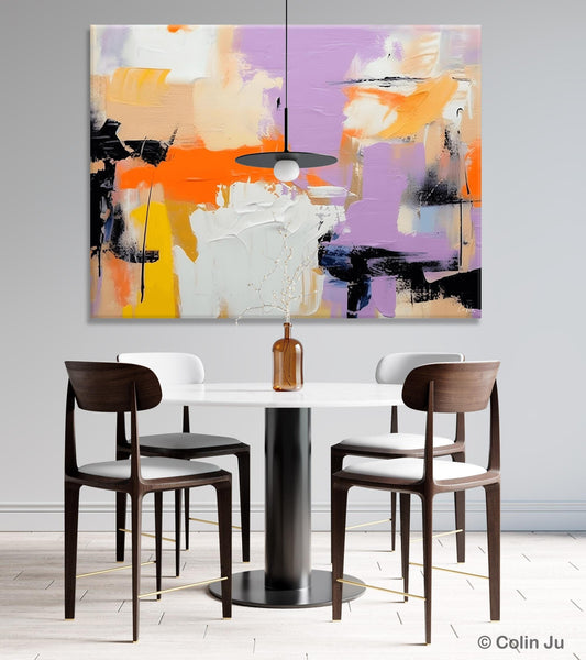 Modern Acrylic Painting on Canvas, Contemporary Wall Art Paintings, Extra Large Original Art for Dining Room, Hand Painted Canvas Artwork-Silvia Home Craft