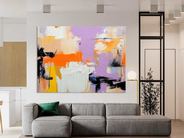 Modern Acrylic Painting on Canvas, Contemporary Wall Art Paintings, Extra Large Original Art for Dining Room, Hand Painted Canvas Artwork-Silvia Home Craft