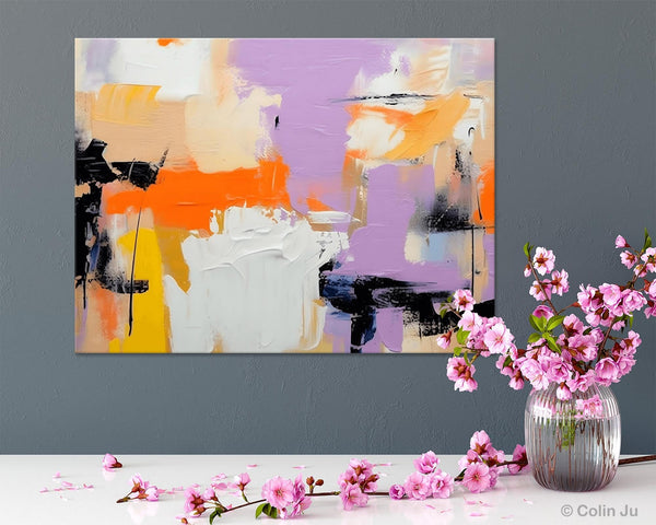 Modern Acrylic Painting on Canvas, Contemporary Wall Art Paintings, Extra Large Original Art for Dining Room, Hand Painted Canvas Artwork-Silvia Home Craft