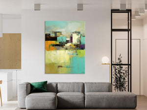 Contemporary Wall Art Paintings, Abstract Wall Paintings, Extra Large Paintings for Dining Room, Hand Painted Canvas Art, Original Artowrk-Silvia Home Craft
