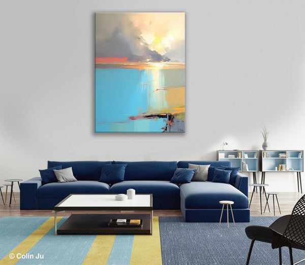 Contemporary Acrylic Painting on Canvas, Large Original Artwork, Large Landscape Paintings for Living Room, Modern Canvas Art Paintings-Silvia Home Craft