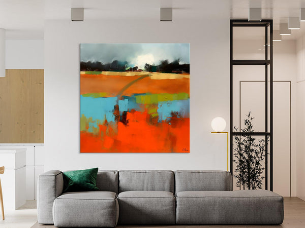 Original Abstract Wall Art, Landscape Acrylic Art, Landscape Canvas Art, Hand Painted Canvas Art, Large Abstract Painting for Living Room-Silvia Home Craft