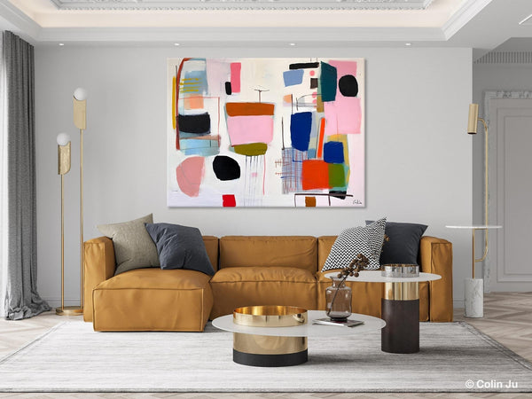 Contemporary Acrylic Painting on Canvas, Original Canvas Art, Large Wall Art Painting for Bedroom, Oversized Modern Abstract Wall Paintings-Silvia Home Craft