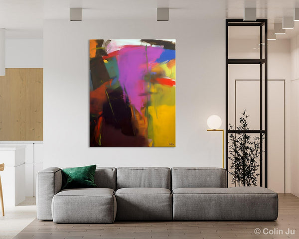 Large Original Abstract Wall Art, Contemporary Acrylic Paintings, Extra Large Abstract Painting for Dining Room, Abstract Painting on Canvas-Silvia Home Craft