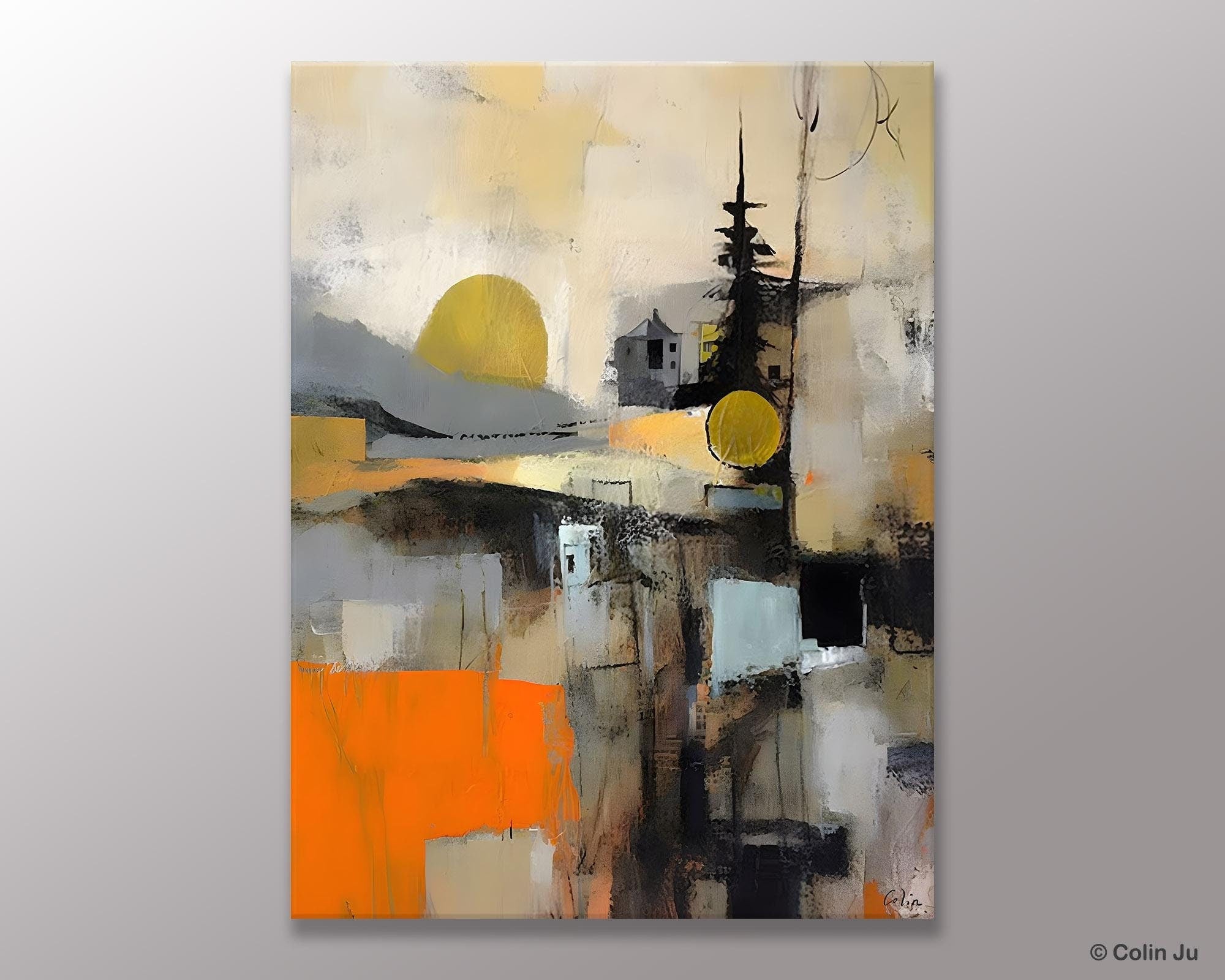 Original Canvas Art, Contemporary Acrylic Painting on Canvas, Large Wall Art Painting for Bedroom, Oversized Modern Abstract Wall Paintings-Silvia Home Craft