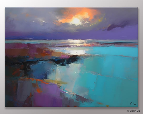 Original Landscape Abstract Painting, Landscape Canvas Paintings for Dining Room, Extra Large Modern Wall Art, Acrylic Painting on Canvas-Silvia Home Craft