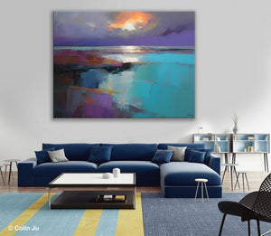 Original Landscape Abstract Painting, Landscape Canvas Paintings for Dining Room, Extra Large Modern Wall Art, Acrylic Painting on Canvas-Silvia Home Craft
