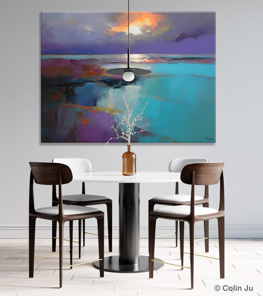 Original Landscape Abstract Painting, Landscape Canvas Paintings for Dining Room, Extra Large Modern Wall Art, Acrylic Painting on Canvas-Silvia Home Craft
