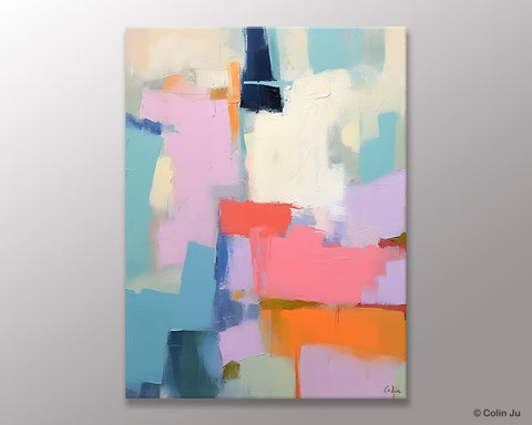 Contemporary Paintings on Canvas, Large Wall Art Painting for Dining Room, Original Abstract Wall Art, Oversized Abstract Wall Art Paintings-Silvia Home Craft