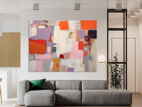 Acrylic Paintings on Canvas, Large Original Abstract Art, Contemporary Acrylic Painting on Canvas, Oversized Modern Abstract Wall Paintings-Silvia Home Craft