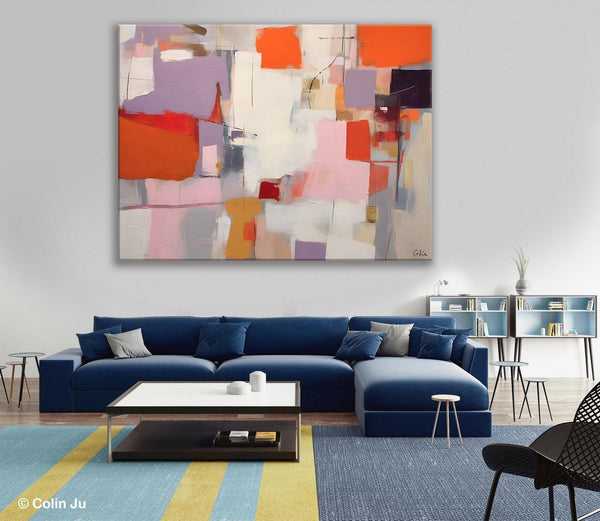 Acrylic Paintings on Canvas, Large Original Abstract Art, Contemporary Acrylic Painting on Canvas, Oversized Modern Abstract Wall Paintings-Silvia Home Craft