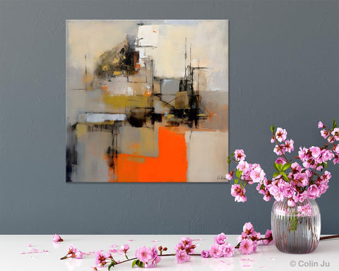 Large Abstract Art for Bedroom, Original Abstract Wall Art, Simple Modern Acrylic Artwork, Modern Canvas Paintings, Contemporary Canvas Art-Silvia Home Craft