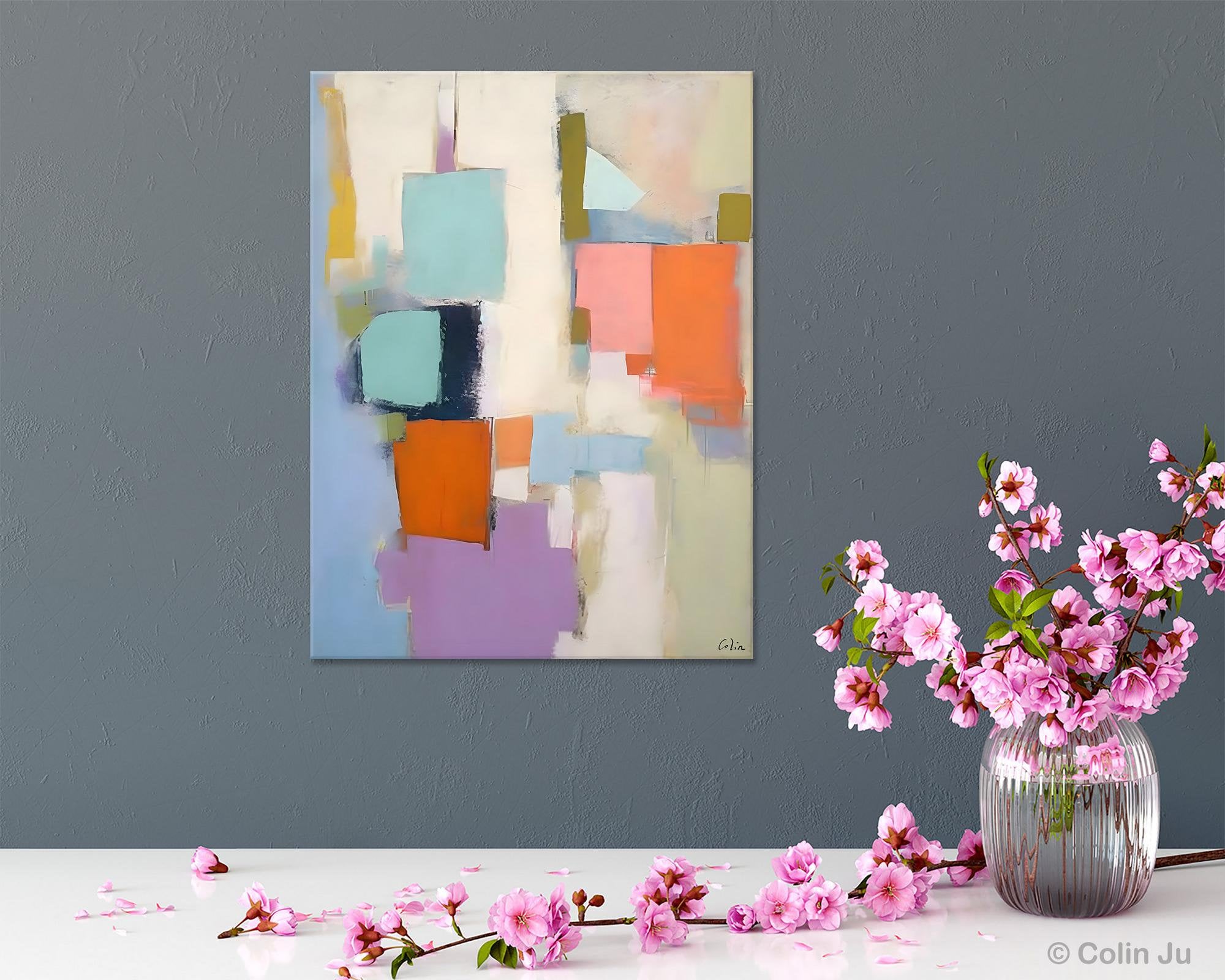 Contemporary Paintings on Canvas, Large Wall Art Painting for Dining Room, Original Abstract Wall Art Painting, Abstract Paintings on Canvas-Silvia Home Craft
