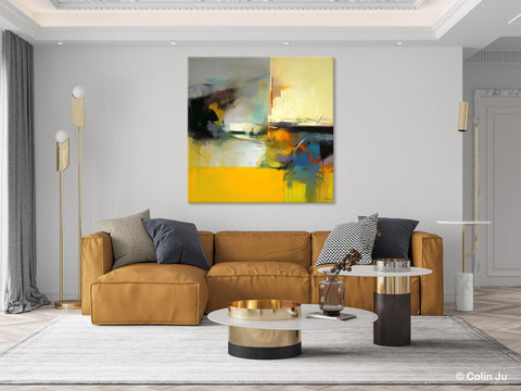 Simple Modern Acrylic Artwork, Modern Canvas Paintings, Large Abstract Art for Bedroom, Original Abstract Wall Art, Contemporary Canvas Art-Silvia Home Craft