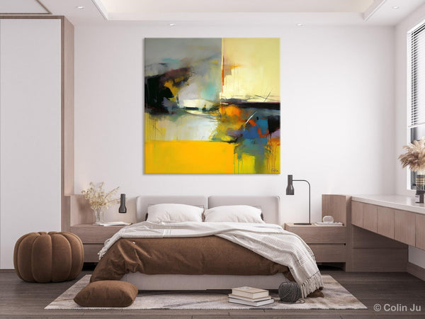 Simple Modern Acrylic Artwork, Modern Canvas Paintings, Large Abstract Art for Bedroom, Original Abstract Wall Art, Contemporary Canvas Art-Silvia Home Craft