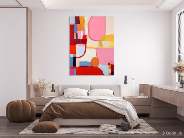 Original Canvas Artwork, Contemporary Acrylic Painting on Canvas, Large Painting for Dining Room, Simple Abstract Art, Wall Art Paintings-Silvia Home Craft