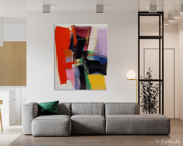 Contemporary Acrylic Paintings, Red Abstract Paintings, Modern Wall Art for Living Room, Original Abstract Art, Abstract Painting on Canvas-Silvia Home Craft