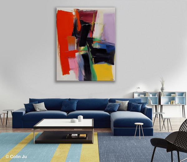 Contemporary Acrylic Paintings, Red Abstract Paintings, Modern Wall Art for Living Room, Original Abstract Art, Abstract Painting on Canvas-Silvia Home Craft