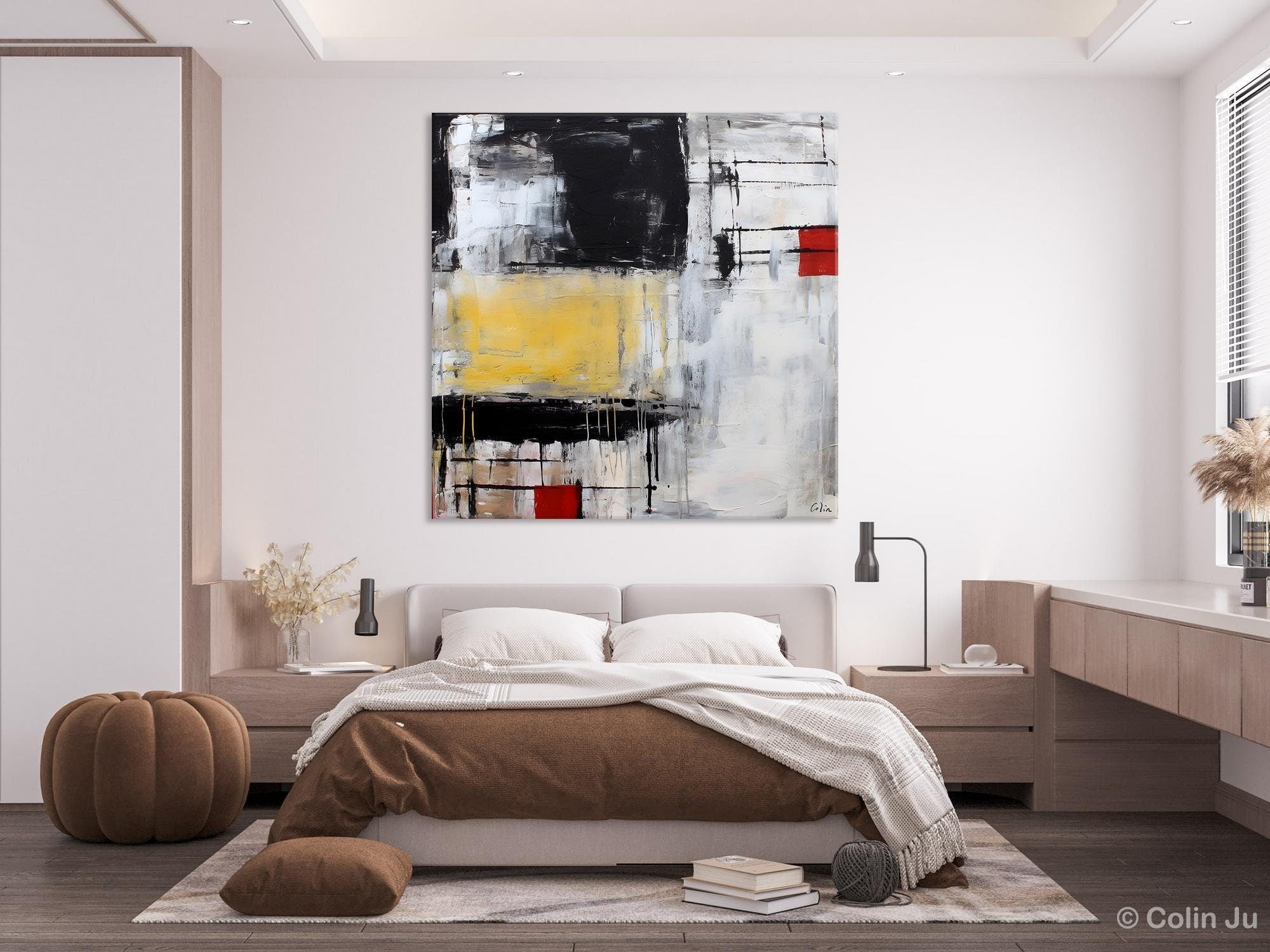 Original Modern Acrylic Artwork, Extra Large Abstract Paintings for Dining Room, Modern Canvas Art Paintings, Abstract Wall Art for Bedroom-Silvia Home Craft