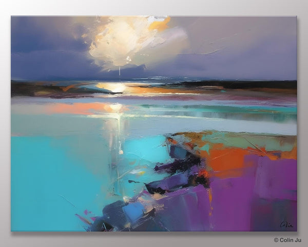 Original Landscape Paintings, Landscape Canvas Paintings for Living Room, Extra Large Modern Wall Art Paintings, Acrylic Painting on Canvas-Silvia Home Craft