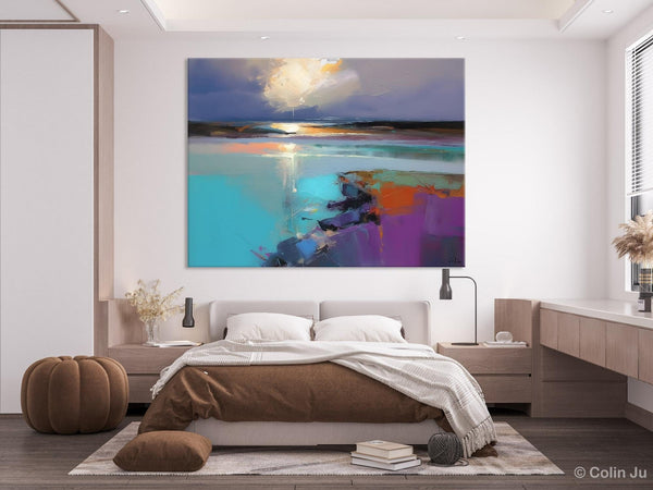 Original Landscape Paintings, Landscape Canvas Paintings for Living Room, Extra Large Modern Wall Art Paintings, Acrylic Painting on Canvas-Silvia Home Craft