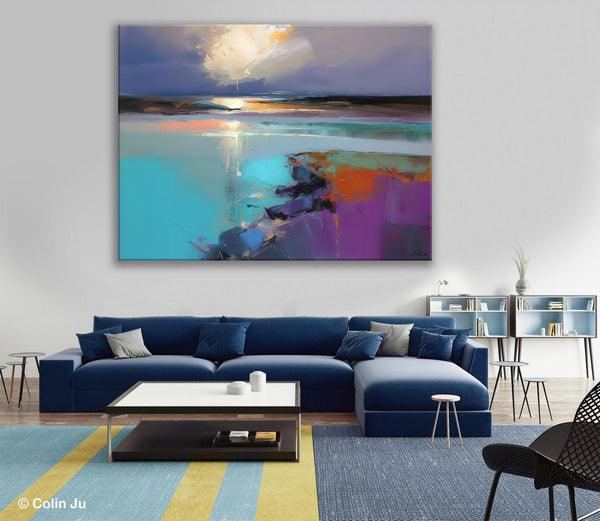 Original Landscape Paintings, Landscape Canvas Paintings for Living Room, Extra Large Modern Wall Art Paintings, Acrylic Painting on Canvas-Silvia Home Craft