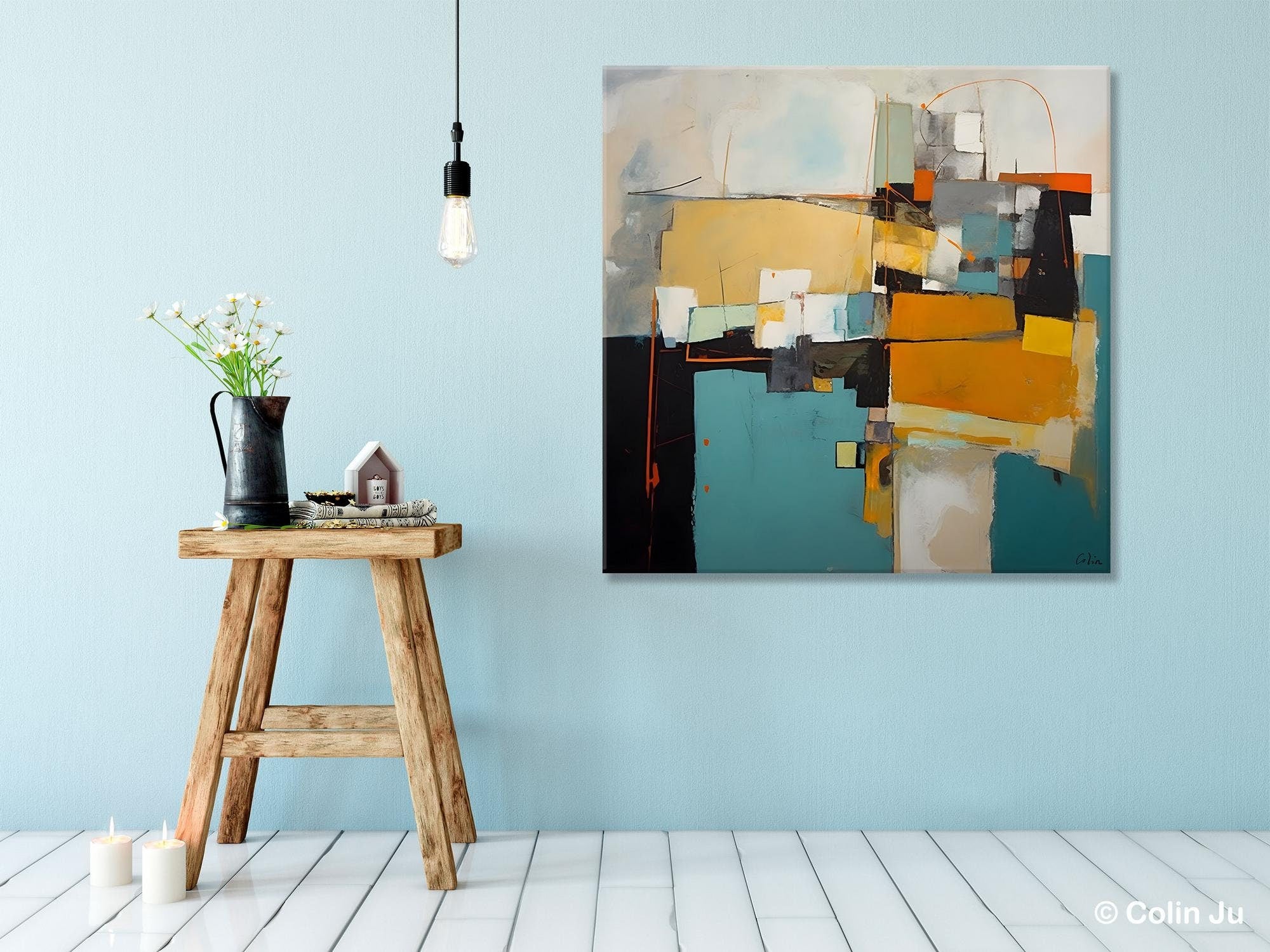 Contemporary Canvas Art for Living Room, Modern Acrylic Paintings, Original Modern Paintings, Extra Large Abstract Paintings on Canvas-Silvia Home Craft