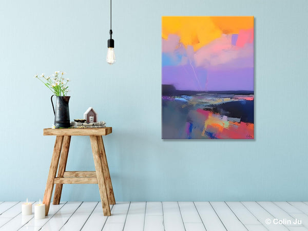Abstract Landscape Artwork, Contemporary Wall Art Paintings, Extra Large Original Art, Landscape Painting on Canvas, Hand Painted Canvas Art-Silvia Home Craft