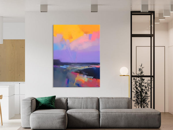 Abstract Landscape Artwork, Contemporary Wall Art Paintings, Extra Large Original Art, Landscape Painting on Canvas, Hand Painted Canvas Art-Silvia Home Craft