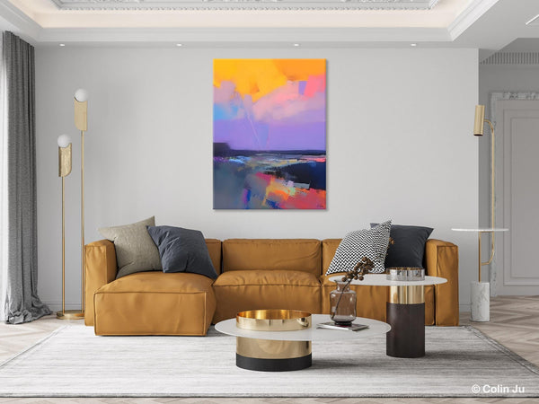 Abstract Landscape Artwork, Contemporary Wall Art Paintings, Extra Large Original Art, Landscape Painting on Canvas, Hand Painted Canvas Art-Silvia Home Craft