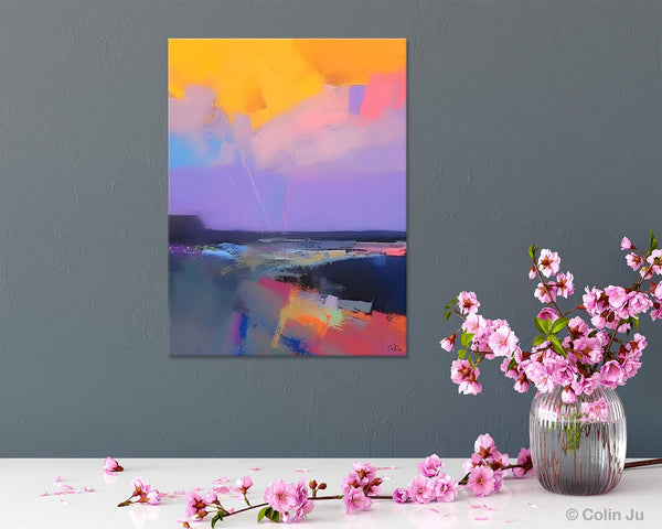 Abstract Landscape Artwork, Contemporary Wall Art Paintings, Extra Large Original Art, Landscape Painting on Canvas, Hand Painted Canvas Art-Silvia Home Craft