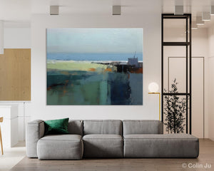 Landscape Acrylic Paintings, Landscape Abstract Paintings, Modern Wall Art for Living Room, Original Abstract Abstract Painting on Canvas-Silvia Home Craft