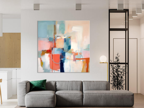 Canvas Paintings, Large Abstract Art for Bedroom, Simple Modern Acrylic Artwork, Modern Original Abstract Wall Art, Contemporary Canvas Art-Silvia Home Craft