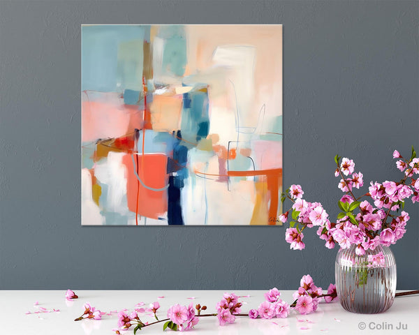 Canvas Paintings, Large Abstract Art for Bedroom, Simple Modern Acrylic Artwork, Modern Original Abstract Wall Art, Contemporary Canvas Art-Silvia Home Craft