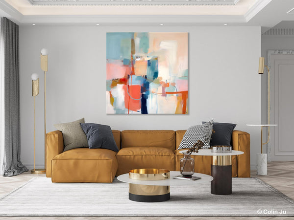 Canvas Paintings, Large Abstract Art for Bedroom, Simple Modern Acrylic Artwork, Modern Original Abstract Wall Art, Contemporary Canvas Art-Silvia Home Craft