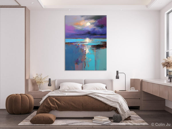 Extra Large Original Art, Landscape Painting on Canvas, Hand Painted Canvas Art, Abstract Landscape Artwork, Contemporary Wall Art Paintings-Silvia Home Craft