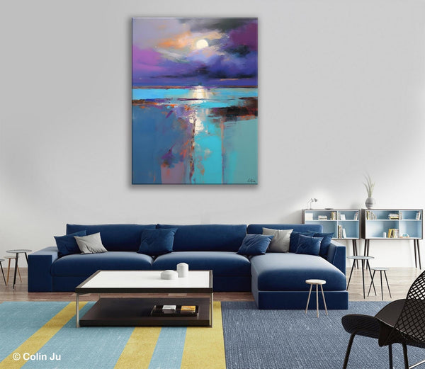 Extra Large Original Art, Landscape Painting on Canvas, Hand Painted Canvas Art, Abstract Landscape Artwork, Contemporary Wall Art Paintings-Silvia Home Craft